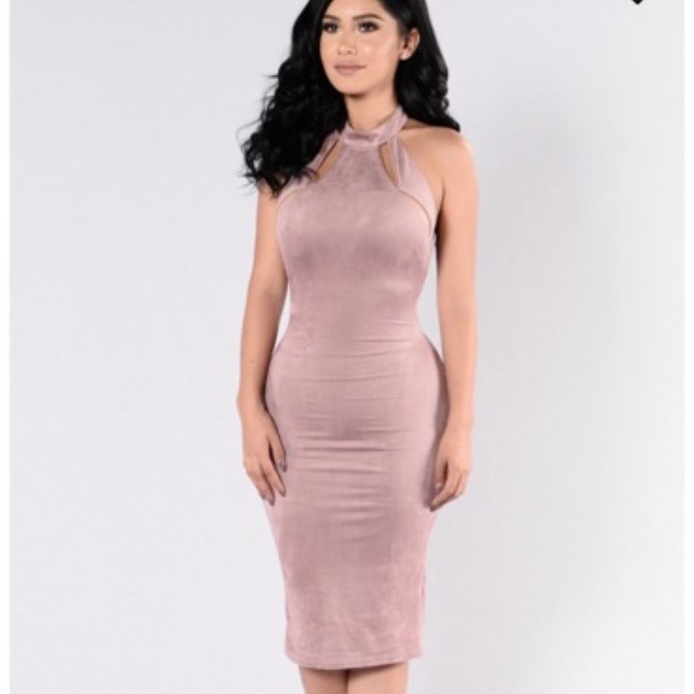 Brand New Muave Suede Dress Sexy Classy